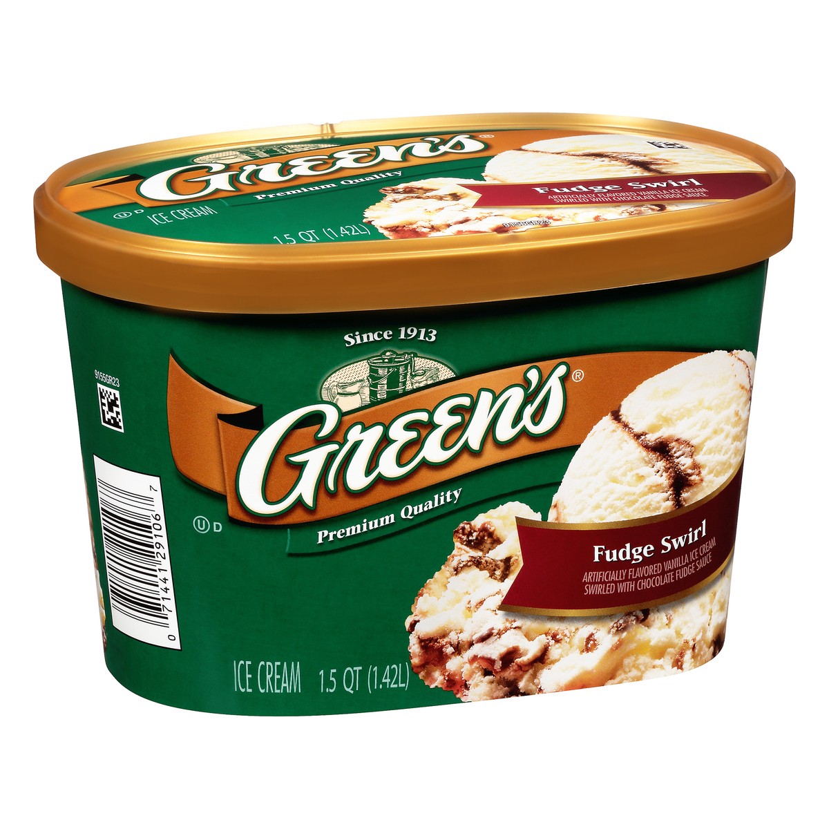slide 9 of 10, Green's Vanilla Fudge Swirl Premium Ice Cream, 1.5 Quarts, 1.5 qt