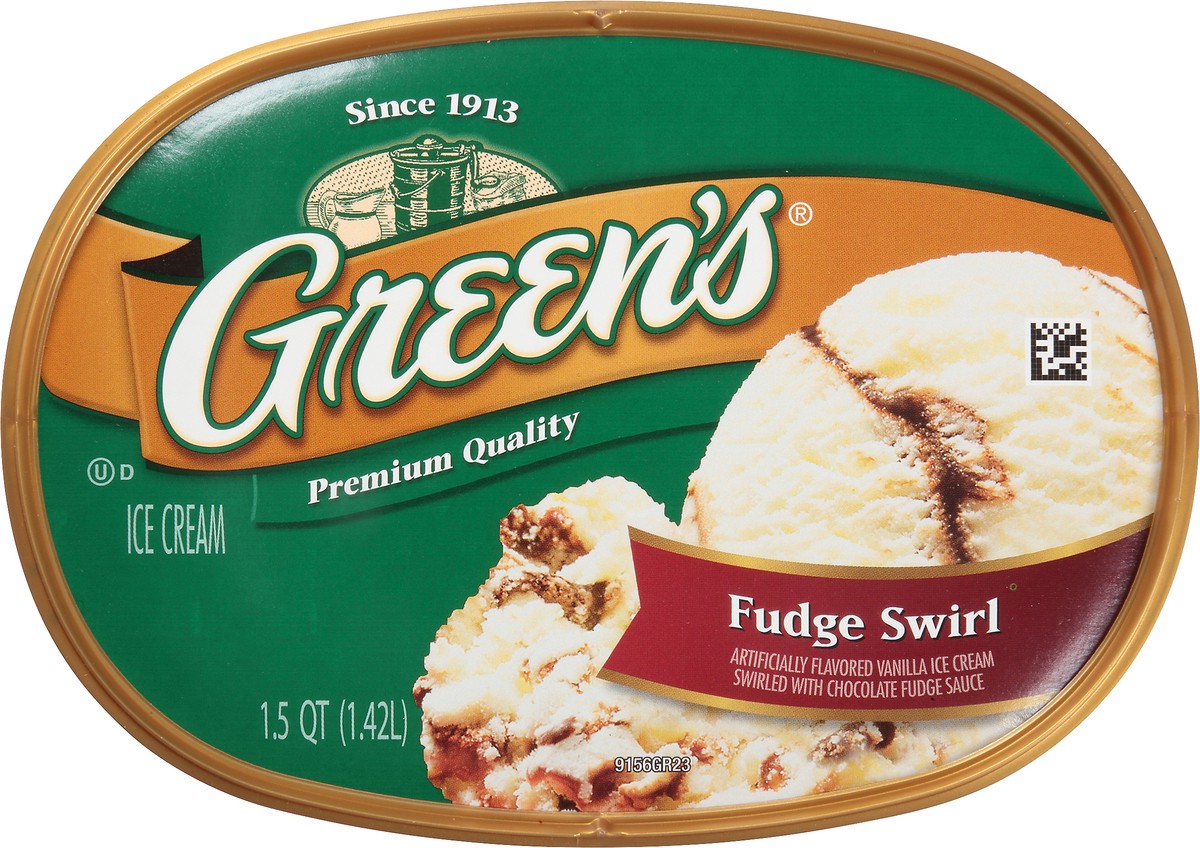 slide 2 of 10, Green's Vanilla Fudge Swirl Premium Ice Cream, 1.5 Quarts, 1.5 qt