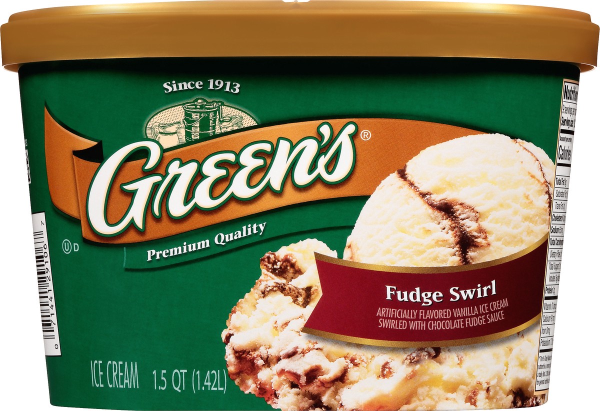 slide 7 of 10, Green's Vanilla Fudge Swirl Premium Ice Cream, 1.5 Quarts, 1.5 qt