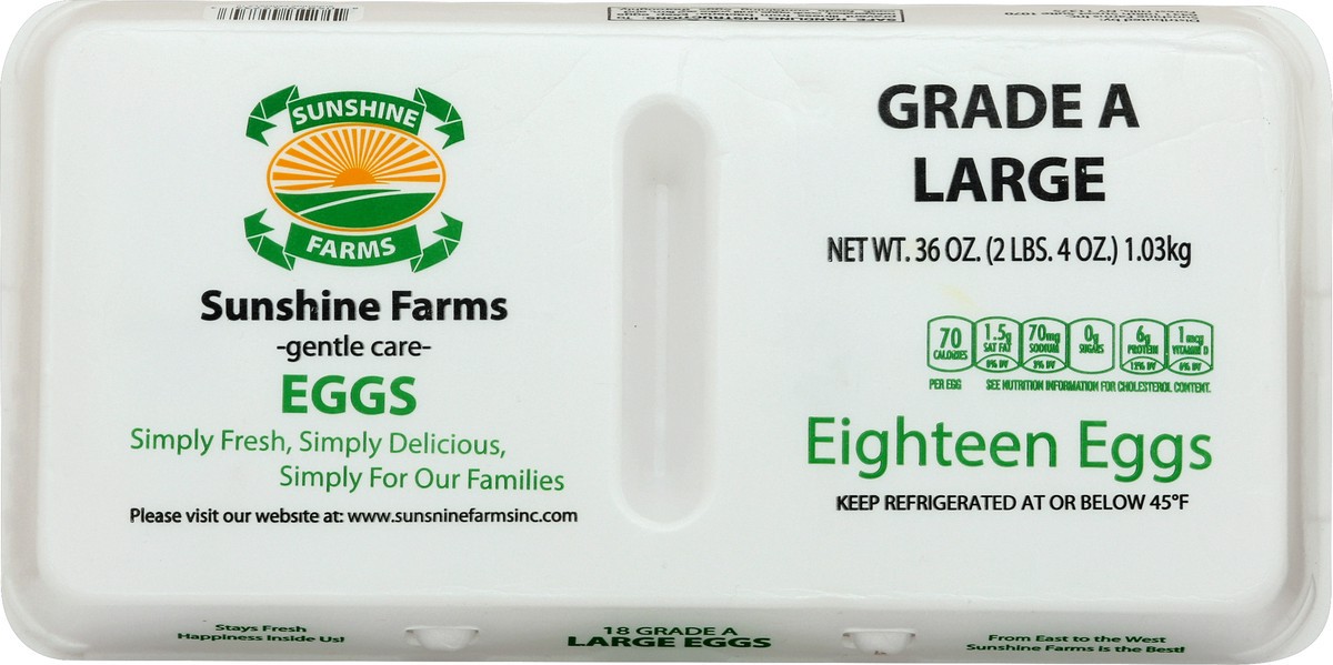 slide 2 of 4, Sunshine Farms Eggs 18 ea, 18 ct