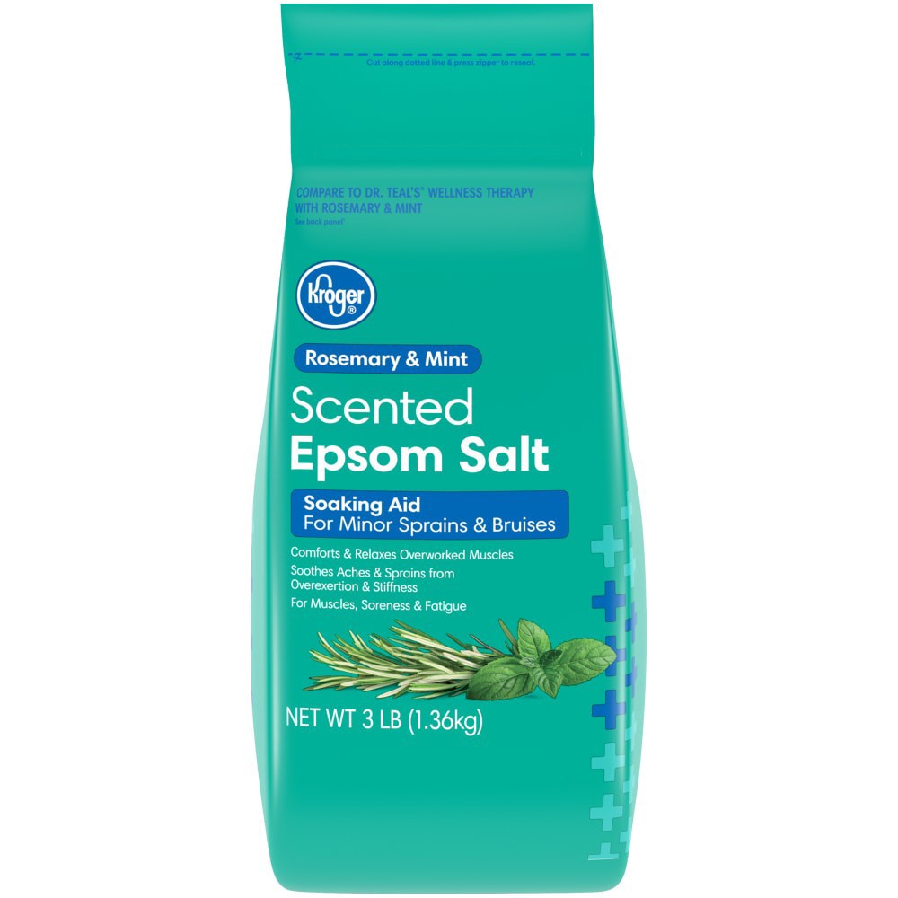 slide 1 of 3, Kroger Rosemary Mint Scented Epsom Salt Soaking Aid, 3 lb