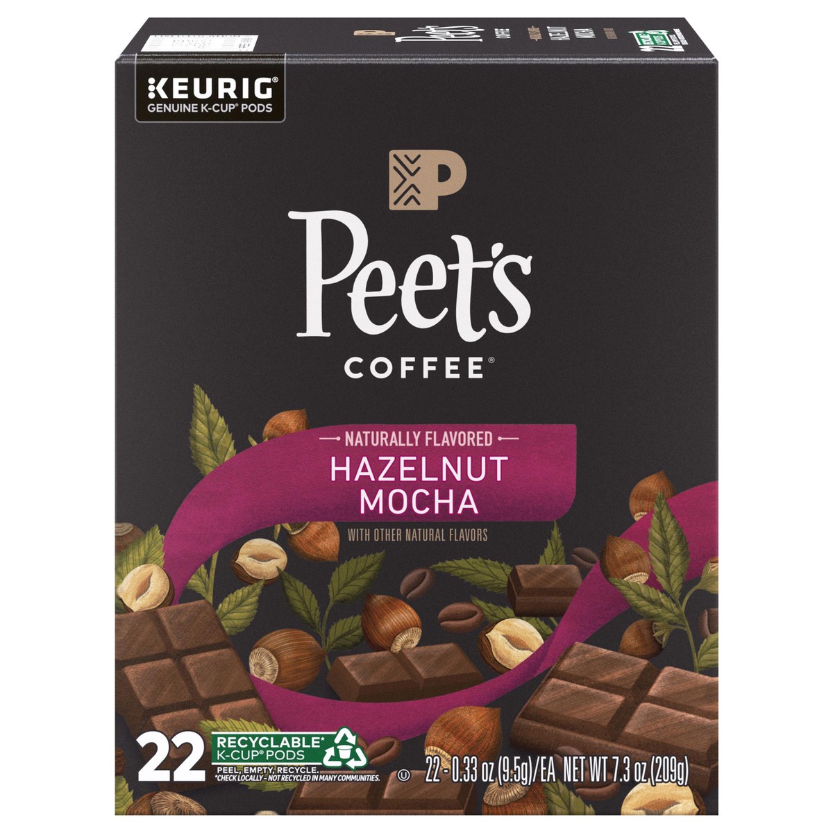 slide 1 of 1, Peet's Coffee, Hazelnut Mocha K-Cup Coffee Pods - 22ct Carton, 22 ct