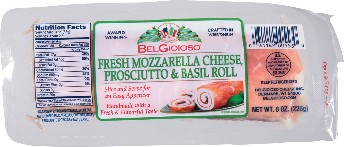 slide 2 of 13, BelGioioso Cheese Roll Mzzrla Prscutto&basl, 8 oz