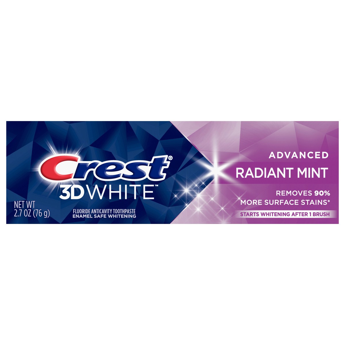 slide 7 of 8, Crest 3D White Advanced Radiant Mint, Teeth Whitening Toothpaste, 2.7 oz, 2.7 oz