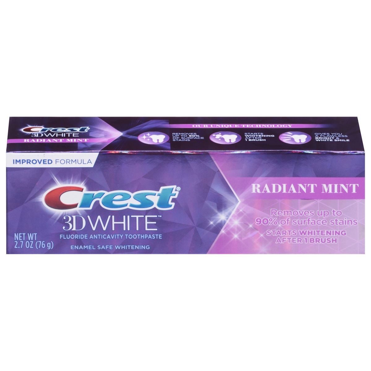 slide 10 of 10, Crest 3D White Radiant Mint Toothpaste, 2.7 oz