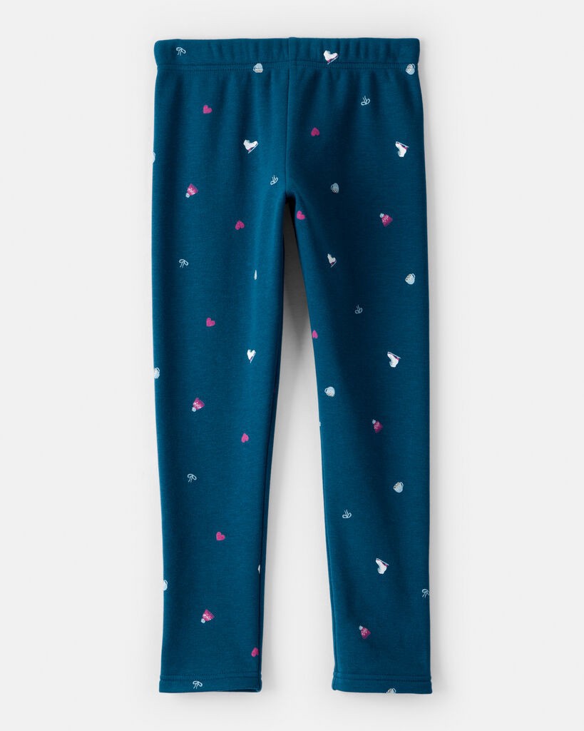 slide 3 of 4, Carter's Carters Girls Ice Skate Print Pull-On Stretch Cozy Leggings - Blue Teal 5, 1 ct