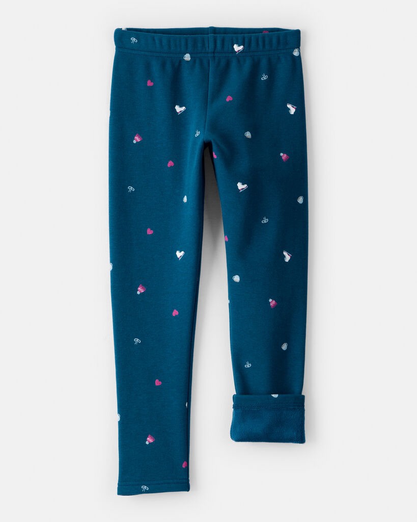 slide 4 of 4, Carter's Carters Girls Ice Skate Print Pull-On Stretch Cozy Leggings - Blue Teal 5, 1 ct