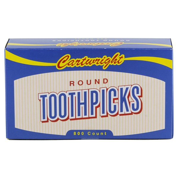 slide 1 of 1, Cartwright Round Wooden Toothpick, 800 ct