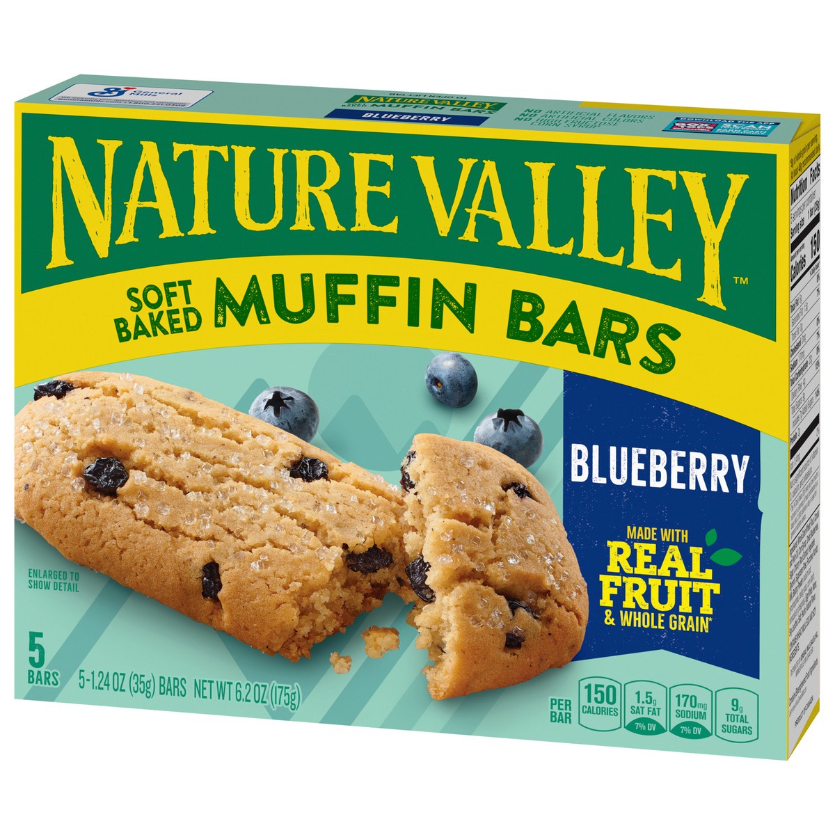 slide 5 of 13, Nature Valley Soft-Baked Muffin Bars, Blueberry, Snack Bars, 5 Bars, 6.2 OZ, 5 ct