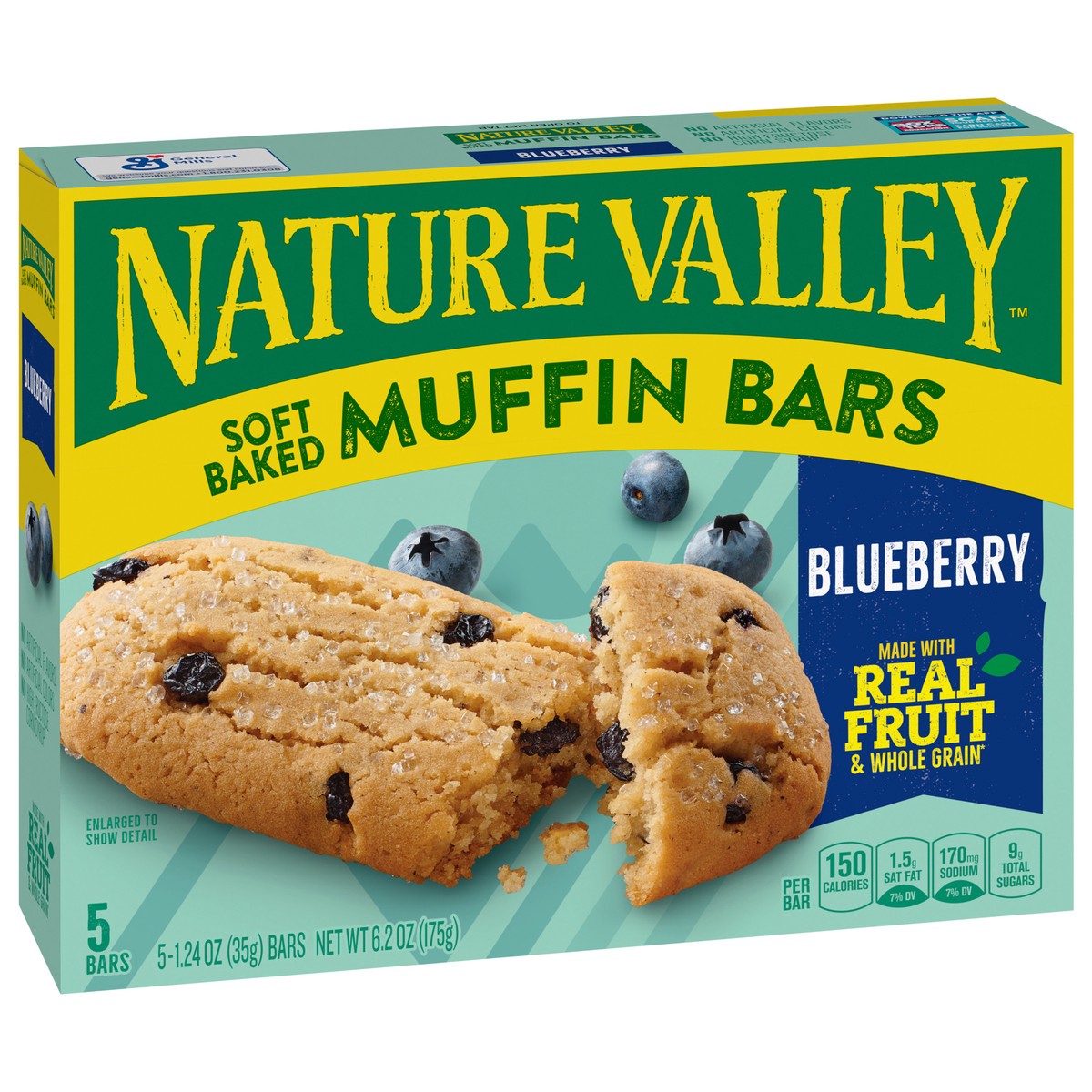 slide 8 of 13, Nature Valley Soft-Baked Muffin Bars, Blueberry, Snack Bars, 5 Bars, 6.2 OZ, 5 ct