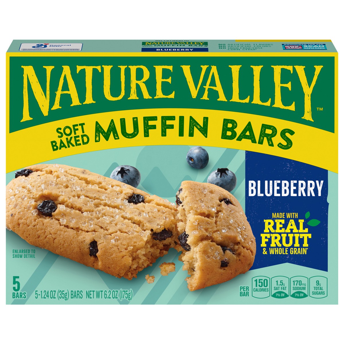 slide 13 of 13, Nature Valley Soft-Baked Muffin Bars, Blueberry, Snack Bars, 5 Bars, 6.2 OZ, 5 ct