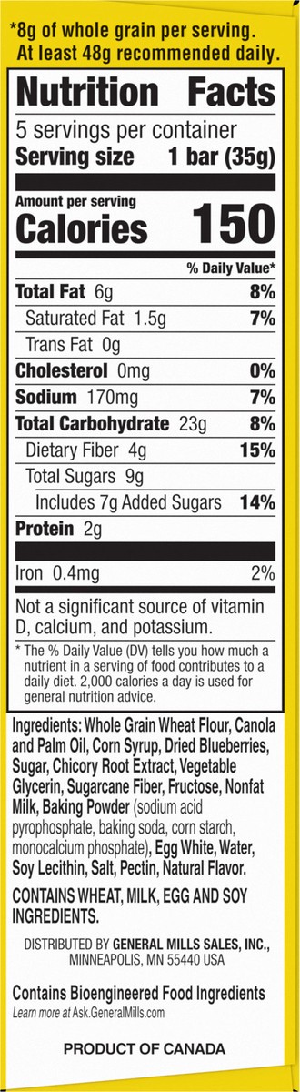 slide 11 of 13, Nature Valley Soft-Baked Muffin Bars, Blueberry, Snack Bars, 5 Bars, 6.2 OZ, 5 ct