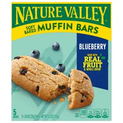 Nature Valley Soft-Baked Muffin Bars, Blueberry, Snack Bars, 5 Bars, 6.2 OZ