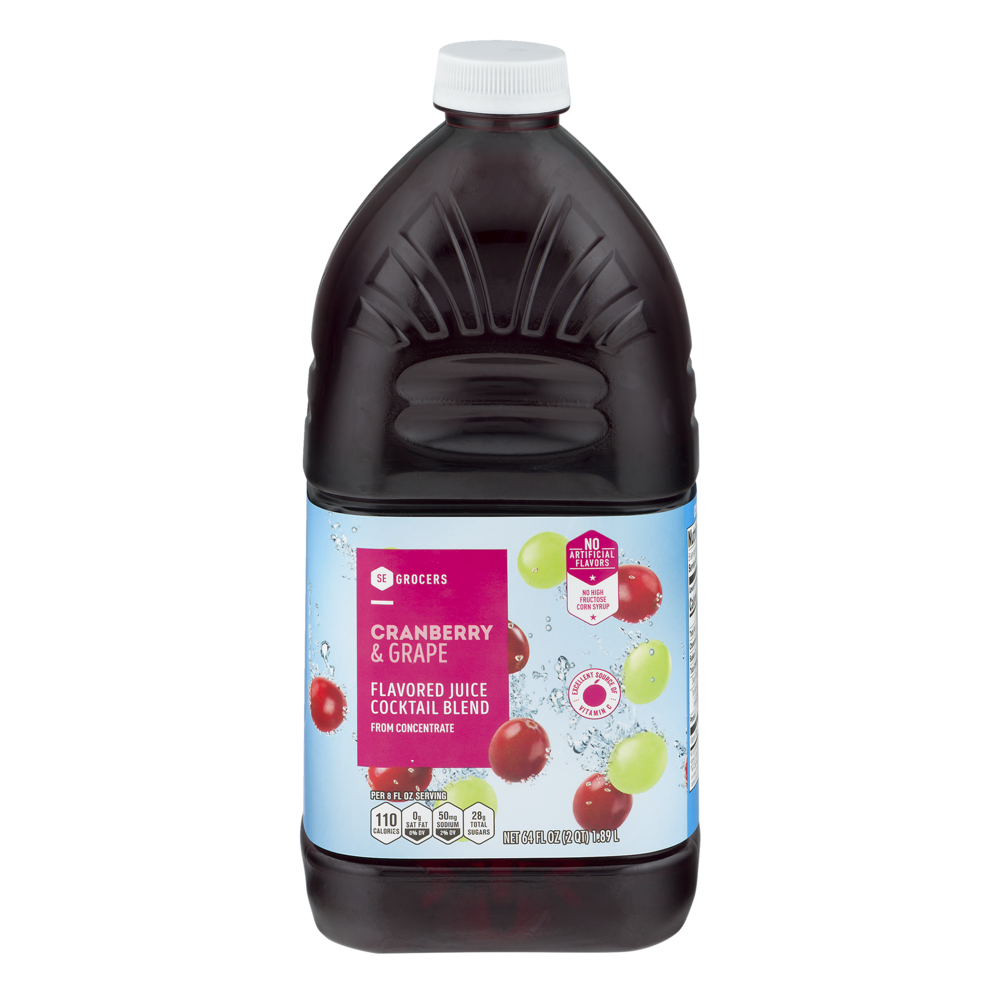 slide 1 of 1, SE Grocers Flavored Juice Cocktail Blend Cranberry & Grape - 64 oz, 64 oz