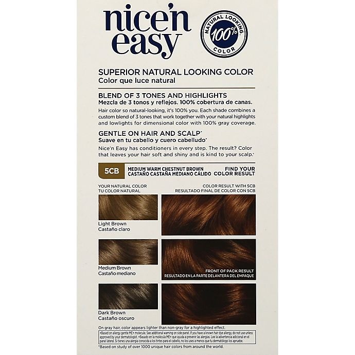 CLAIROL NICE EASY Clairol Nice'N Easy Medium Warm Chestnut Brown 5CB ...