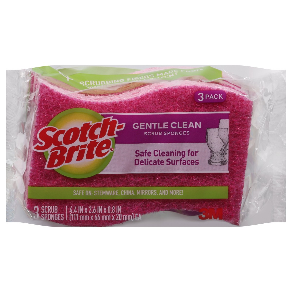 slide 7 of 11, Scotch-Brite Gentle Clean Scrub Sponges 3 ea, 3 ct