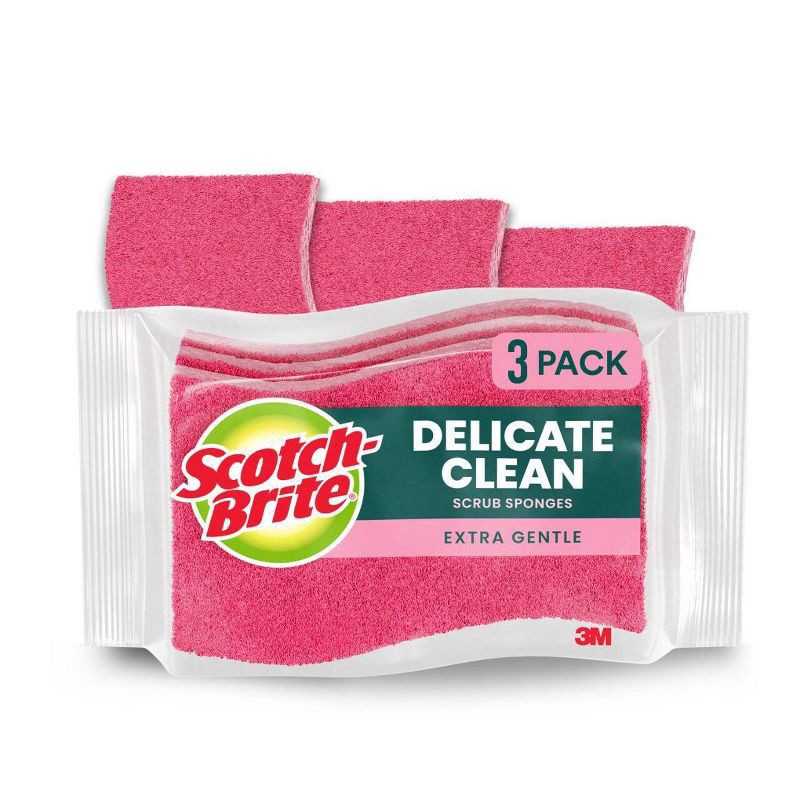 slide 1 of 11, Scotch-Brite Gentle Clean Scrub Sponges 3 ea, 3 ct