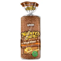 Nature's Own 100% Whole Wheat Bread with Honey, Sliced Whole Wheat Sandwich Bread, 16 oz Loaf