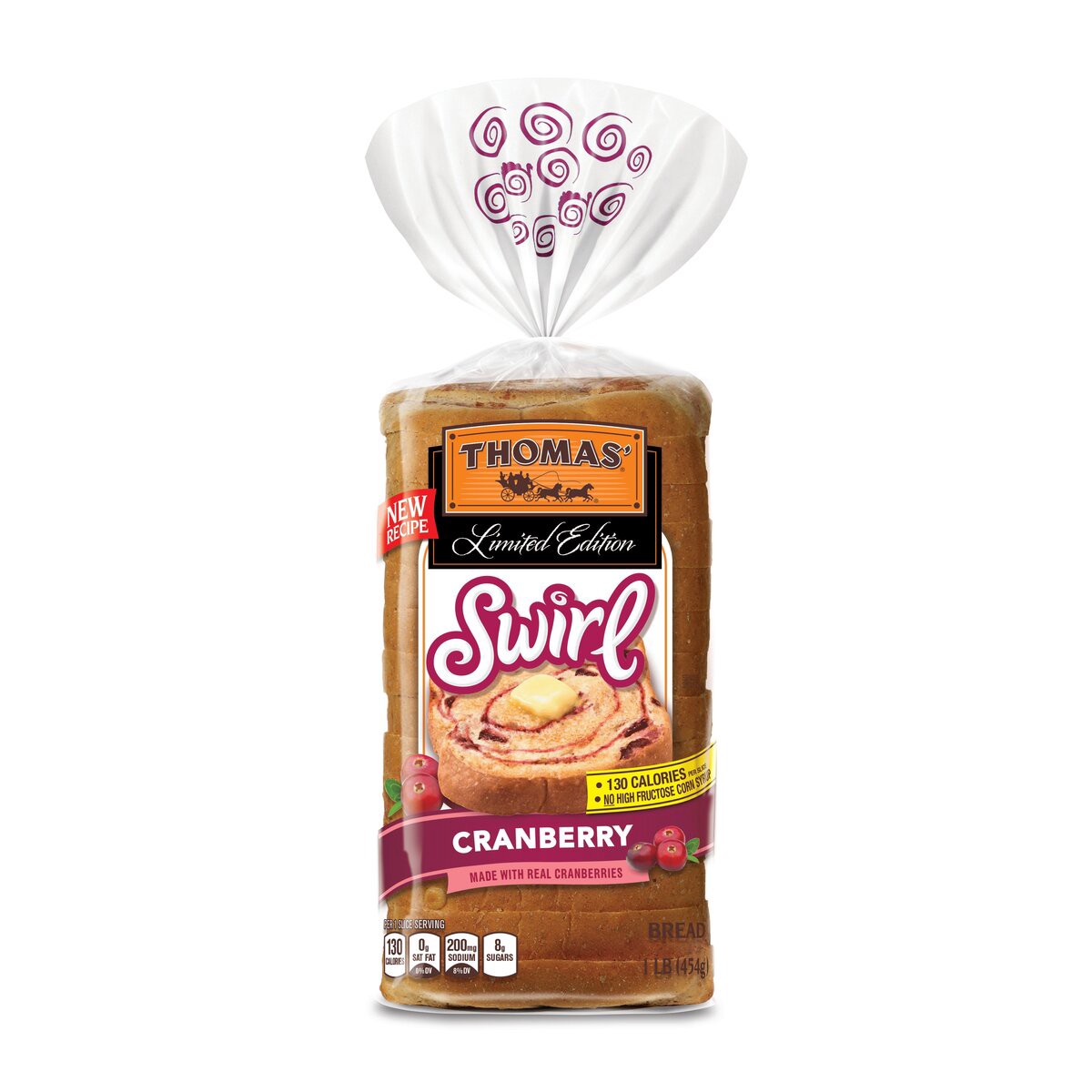 slide 4 of 7, Thomas' Limited Edition Cranberry Swirl Bread, 16 oz, 1 ct