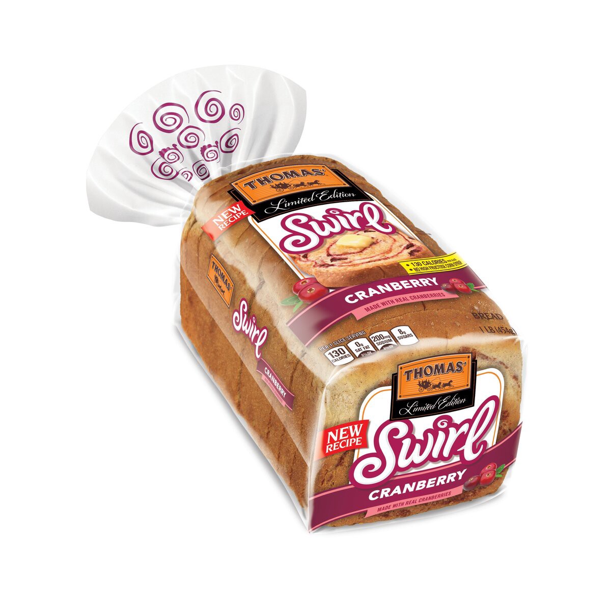 slide 5 of 7, Thomas' Limited Edition Cranberry Swirl Bread, 16 oz, 1 ct