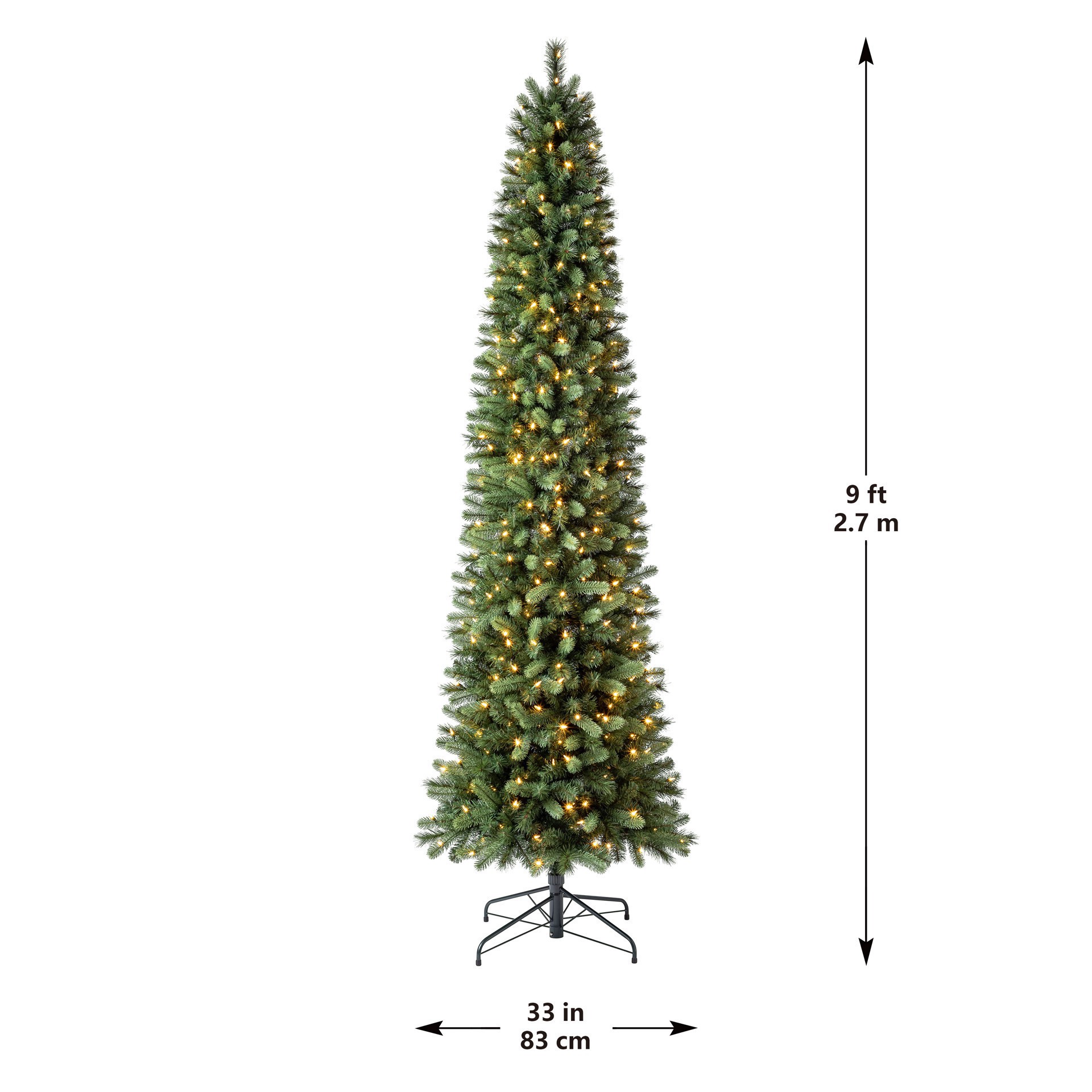 slide 6 of 8, 9ft. Pre-Lit Rothwell Slim Artificial Christmas Tree, Warm White Led Lights By Ashland, 9 ft