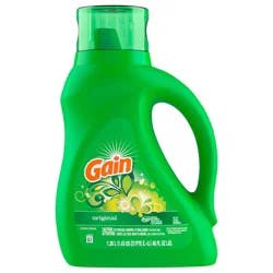 Gain Liquid Laundry Detergent, Original Scent, 46 fl oz, 32 loads, Freshness + Odor Fighting, Laundry Detergent Liquid Soap, HE compatible