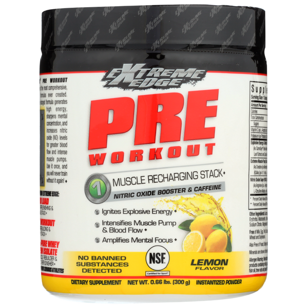 slide 1 of 1, Bluebonnet Nutrition Extreme Edge Lemon Pre Workout Powder, 0.66 lb