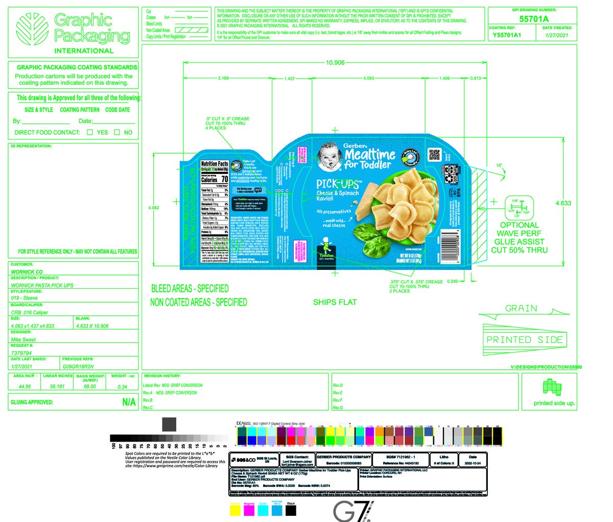 slide 9 of 13, Gerber Pick-Ups Cheese and Spinach Ravioli Toddler Meal, 6 Oz Tray, 8 ct