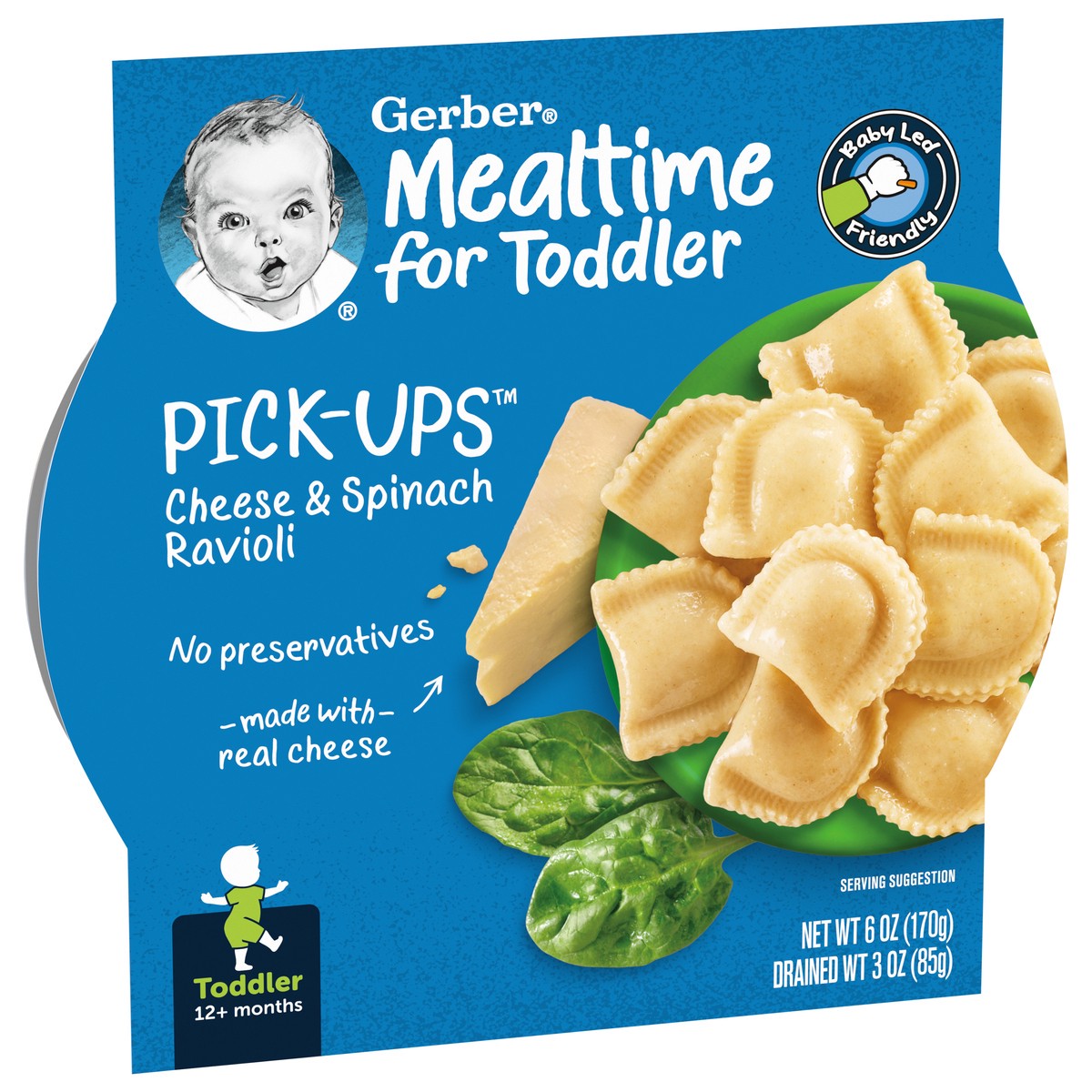 slide 7 of 13, Gerber Mealtime for Toddler Cheese & Spinach Ravioli Toddler 6 oz Meals Bowl, 6 oz
