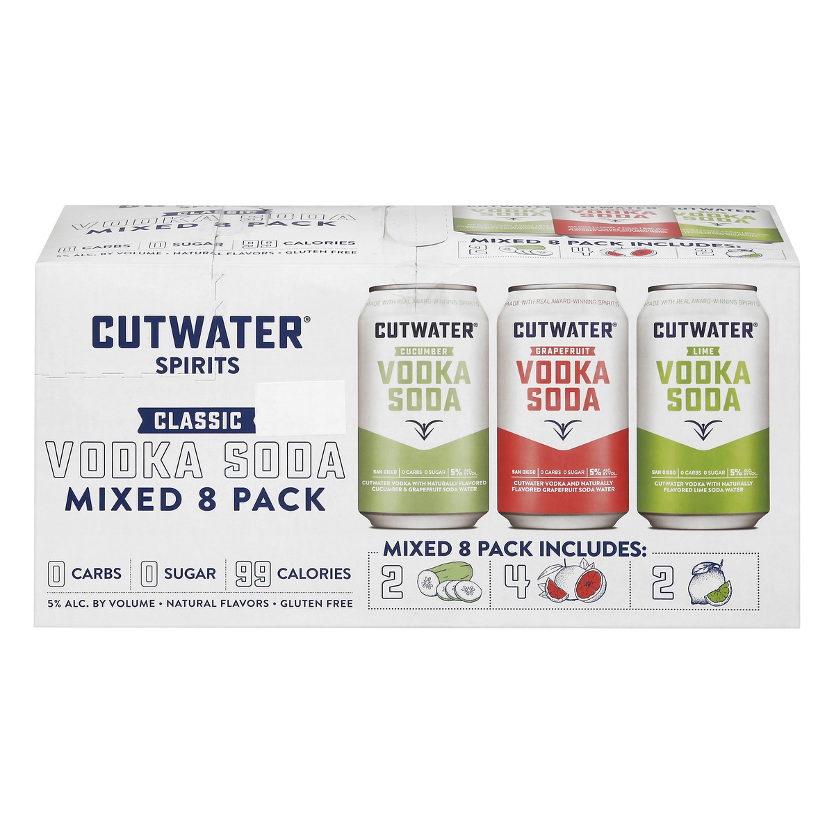 slide 1 of 1, Cutwater Spirits Classic Vodka Soda Mixed Variety Pack, 8 ct; 12 oz
