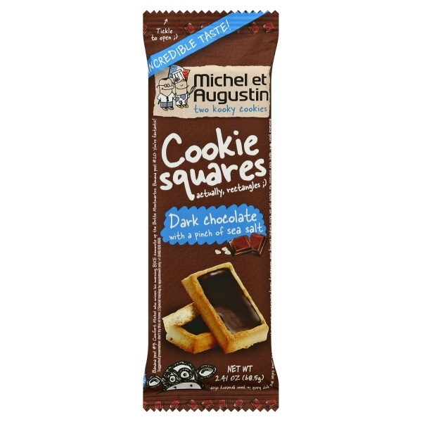 slide 1 of 1, Michel et Augustin Dark Chocolate Sea Salt Cookie Squares, 2.41 oz