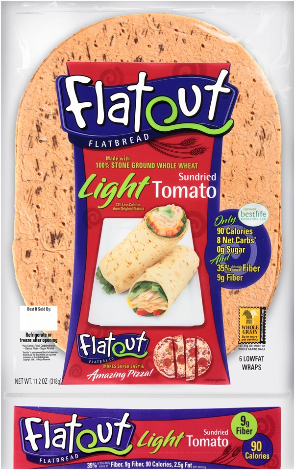 slide 1 of 1, Flatout Flatbread Wrap Light Sundried Tomato, 11.2 oz