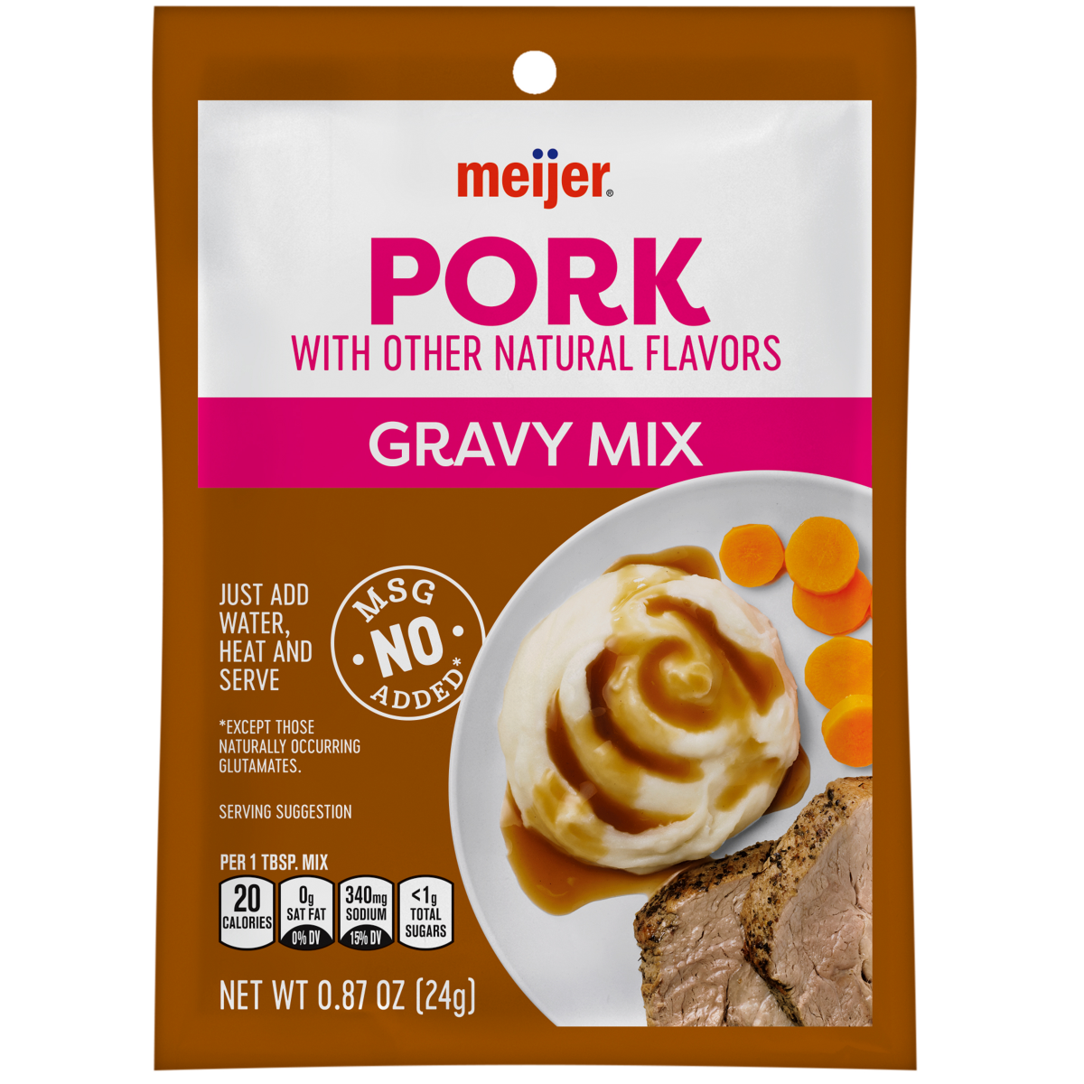 slide 1 of 5, Meijer Pork Gravy Mix, 0.87 oz