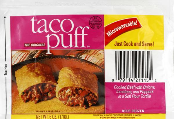 slide 1 of 1, Iltaco Taco Puff, 6 oz