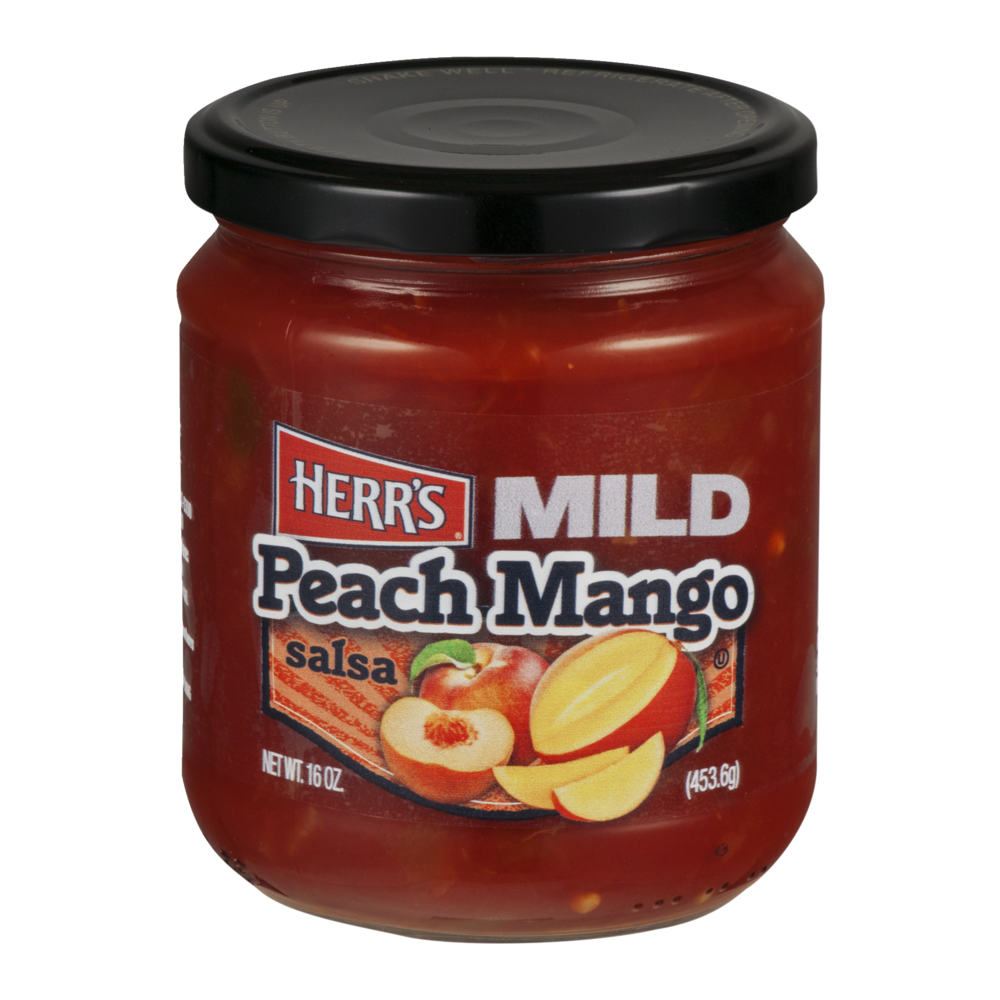 slide 1 of 6, Herr's Peach Mango Salsa, 16 oz