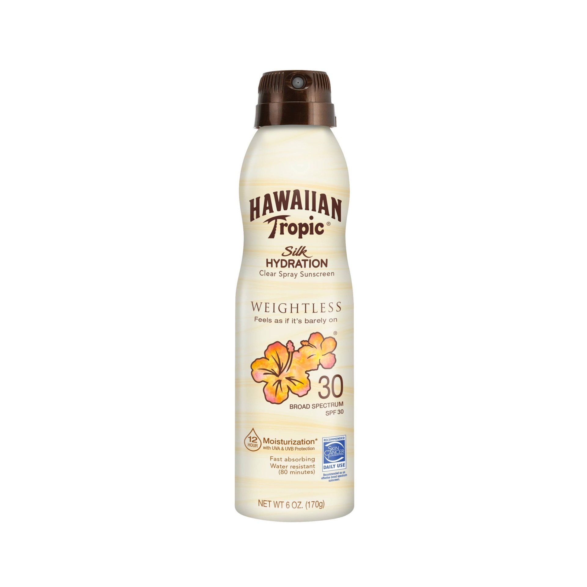 slide 1 of 2, Hawaiian Tropic Silk Hydration Weightless Sunscreen Spray, SPF 30, 6 oz