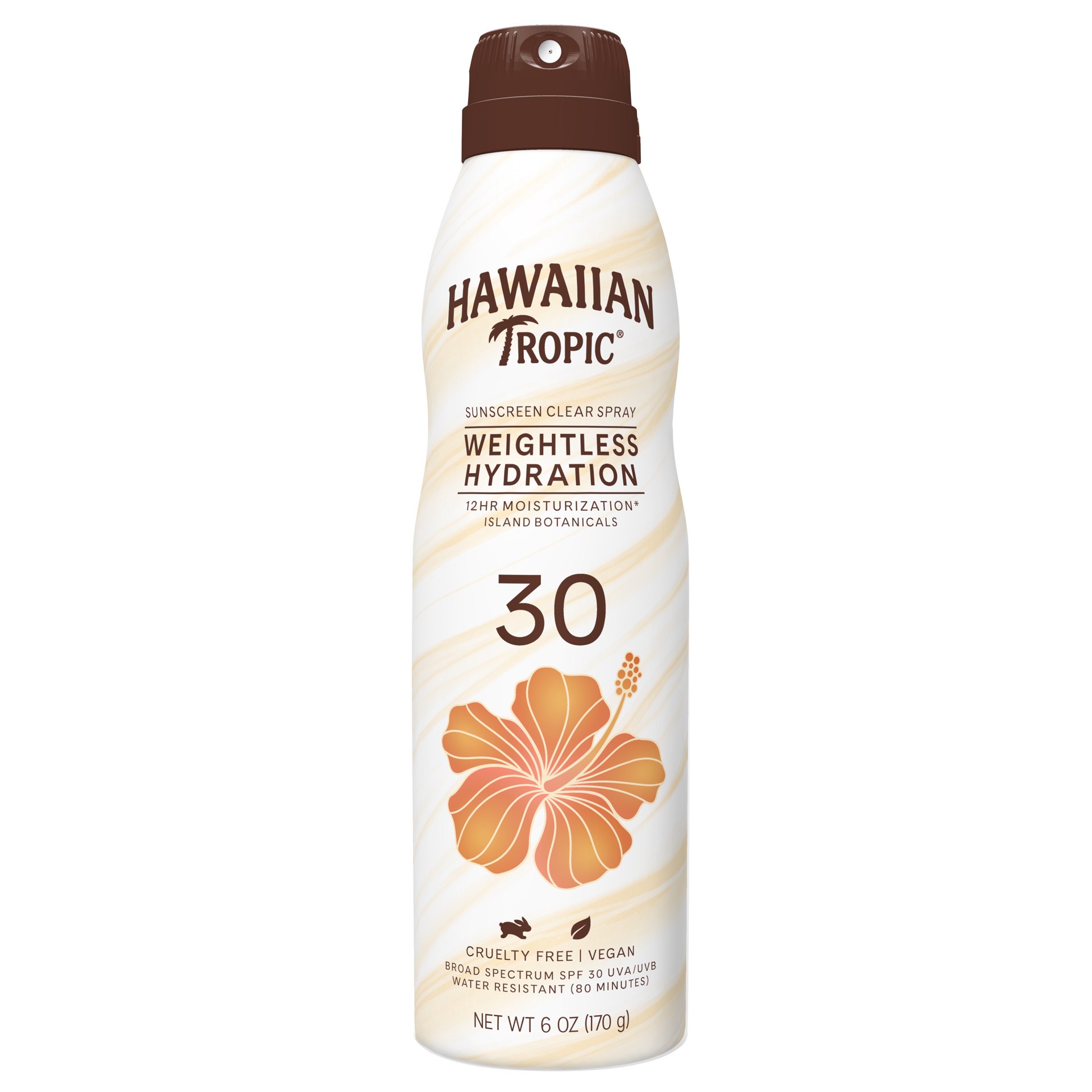 slide 1 of 8, Hawaiian Tropic Weightless Hydration Clear Spray Sunscreen, SPF 30, 6oz, 6 oz