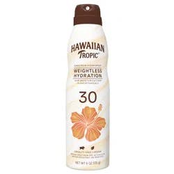 Hawaiian Tropic Weightless Hydration Clear Spray Sunscreen, SPF 30, 6oz