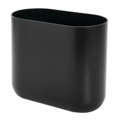 InterDesign Cade Slim Waste Can, 10.56 in x 5.5 in x 9.77 in, Black
