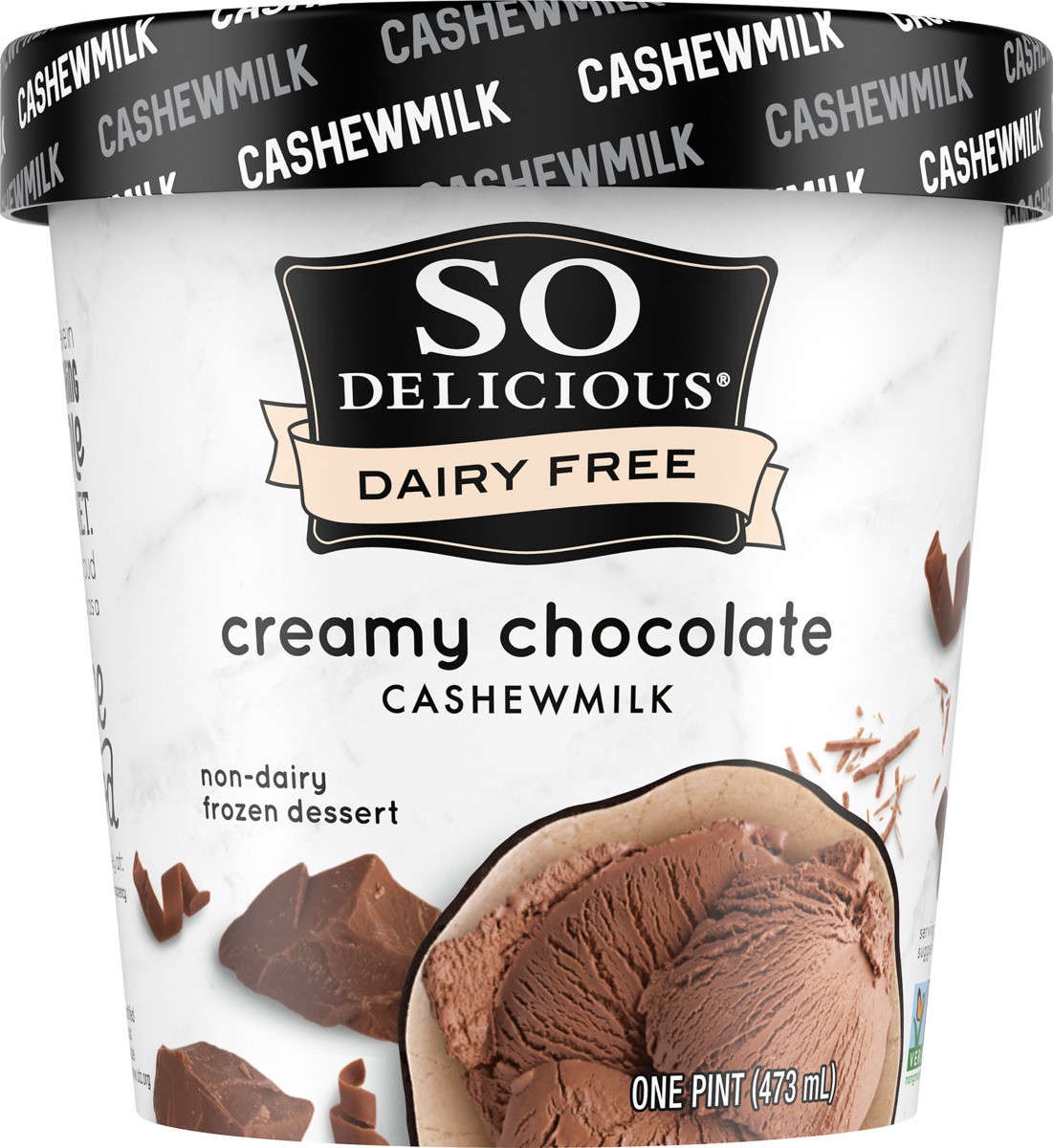 slide 6 of 11, So Delicious Dairy Free Cashew Milk Frozen Dessert, Creamy Chocolate, Vegan, Non-GMO Project Verified, 1 Pint, 16 fl oz