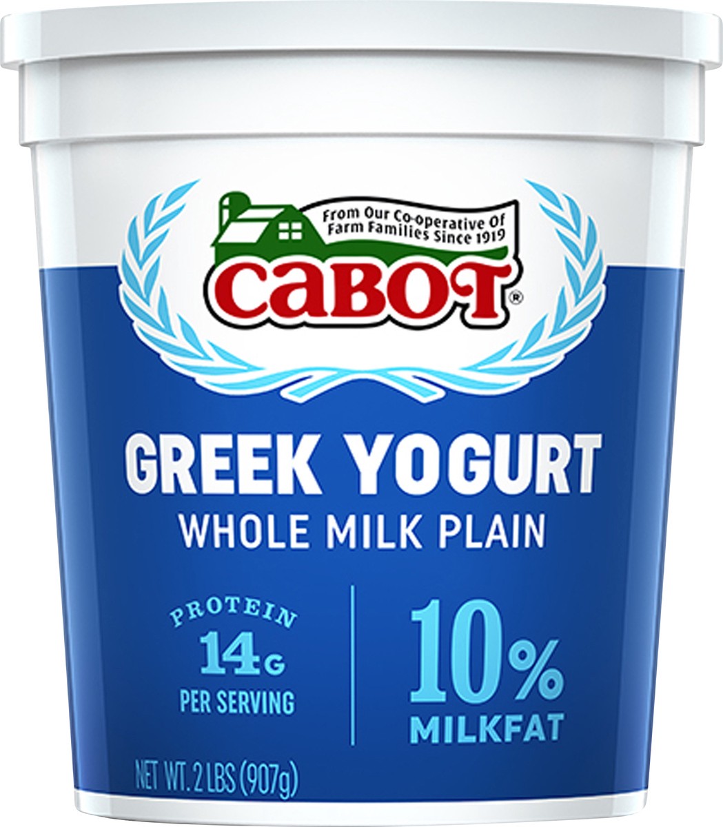 slide 2 of 2, Cabot Whole Milk Plain Greek Yogurt, 32 oz