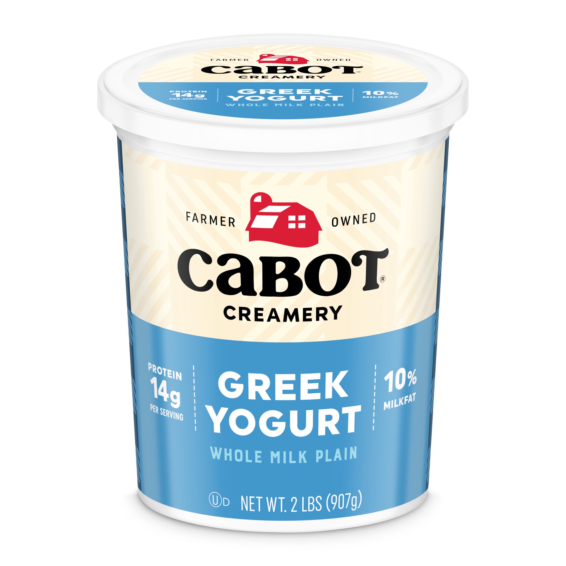 slide 1 of 2, Cabot Creamery Whole Milk Plain Greek Yogurt 2 lb (Refridgerated Tub), 32 oz