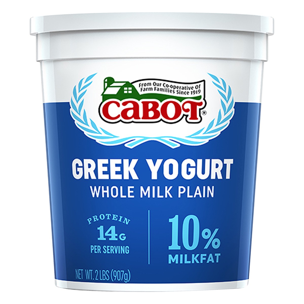 slide 1 of 2, Cabot Whole Milk Plain Greek Yogurt, 32 oz