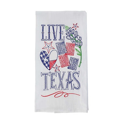 slide 1 of 1, Kay Dee Designs Live Love Texas Flour Sack, 18 in x 26 in