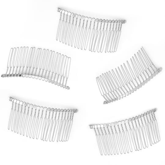 slide 1 of 3, 75mm Metal Side Combs, 5ct. By Bead Landing, 75mm