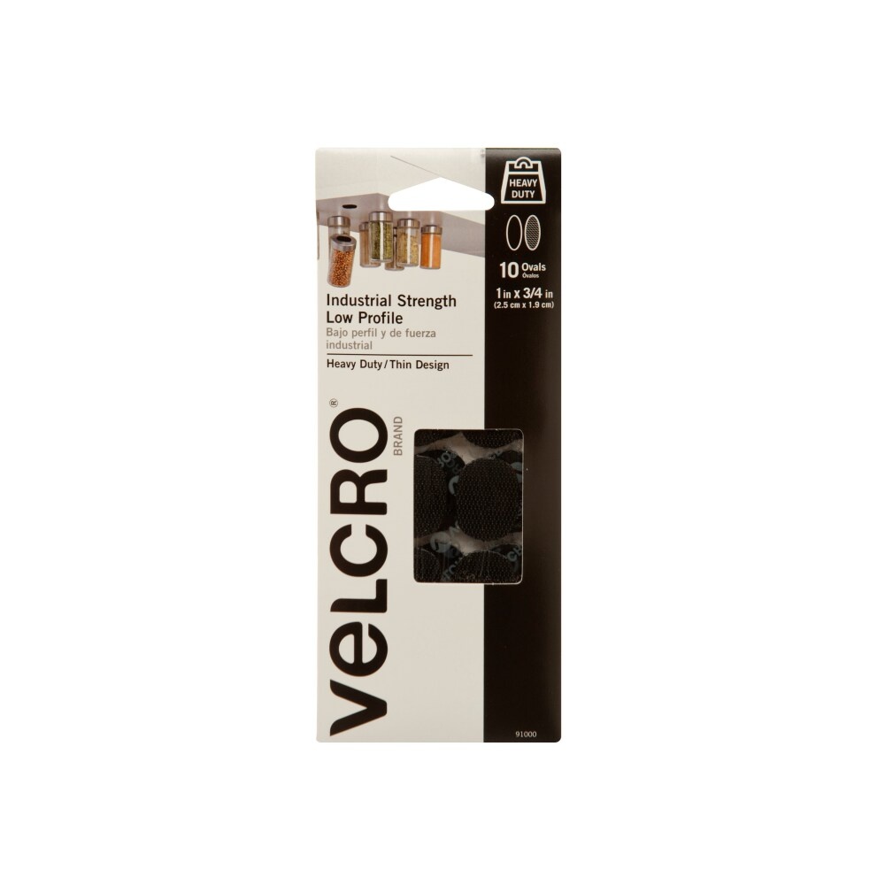 slide 1 of 1, VELCRO Brand Industrial Strength Oval Fasteners - Black, 10 ct