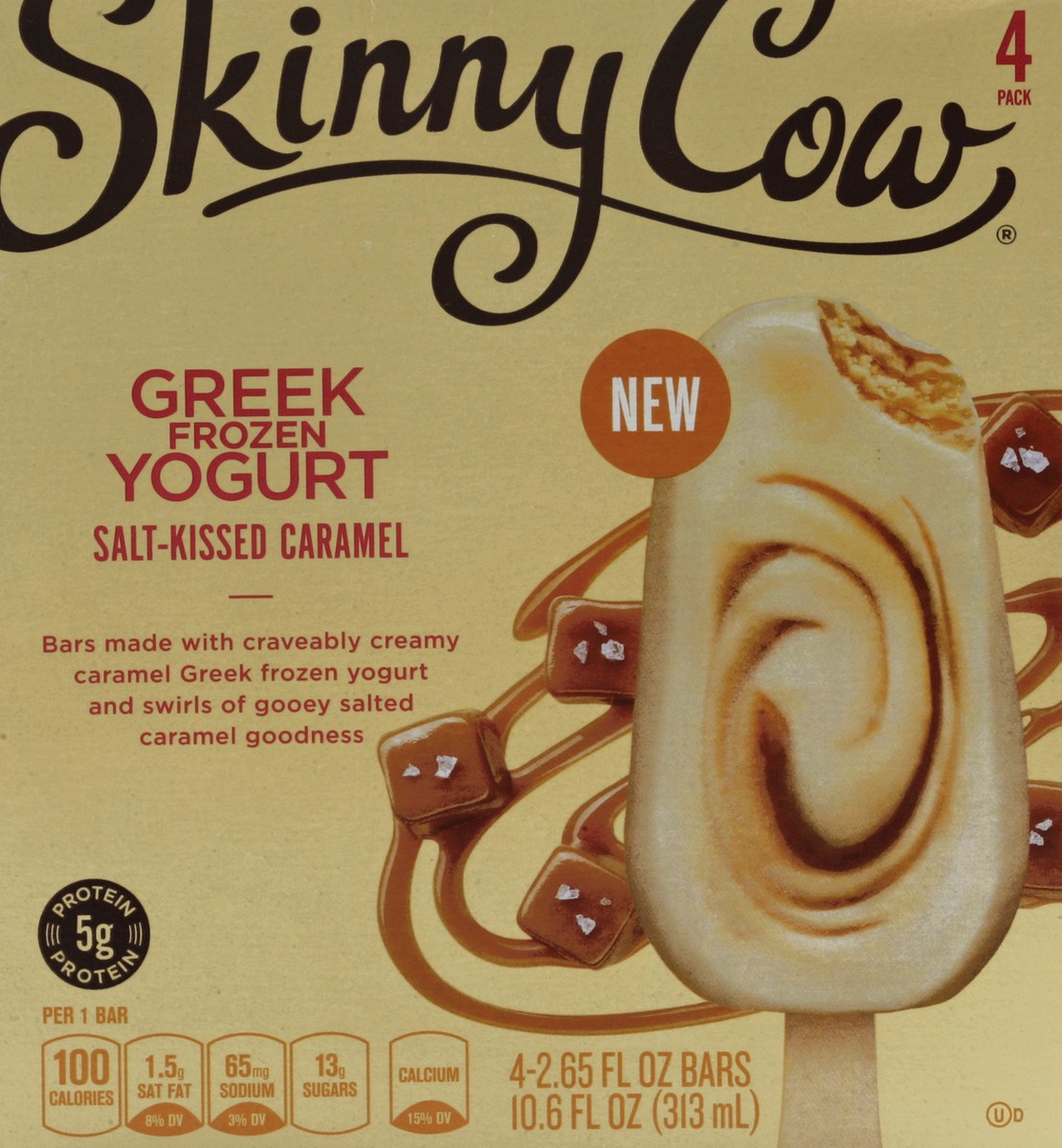 slide 2 of 4, Skinny Cow Salt-Kissed Caramel Greek Yogurt Bars, 4 ct; 2.65 fl oz