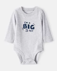 Carter's Baby Boy Long-Sleeve Graphic Bodysuit - Grey Heather Grey 3M