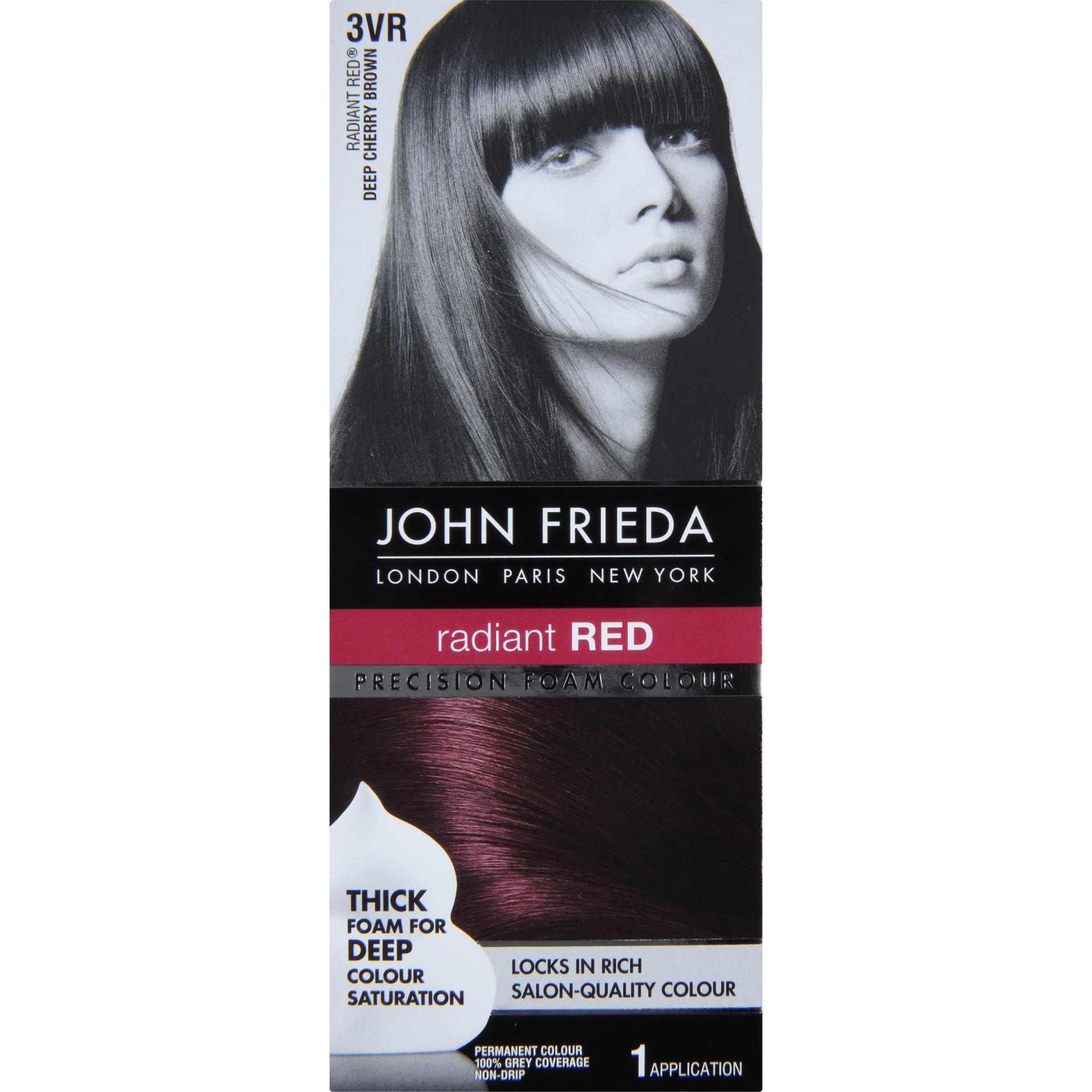 John Frieda Precision Foam Colour Radiant Red 3VR Permanent Hair Colour ...