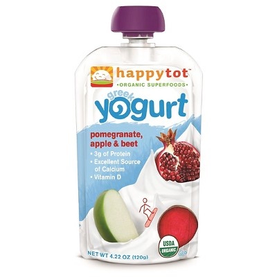 slide 1 of 1, Happy Tot Greek Yogurt Pomegranate, Apple & Beet Organic Superfoods, 4.22 oz